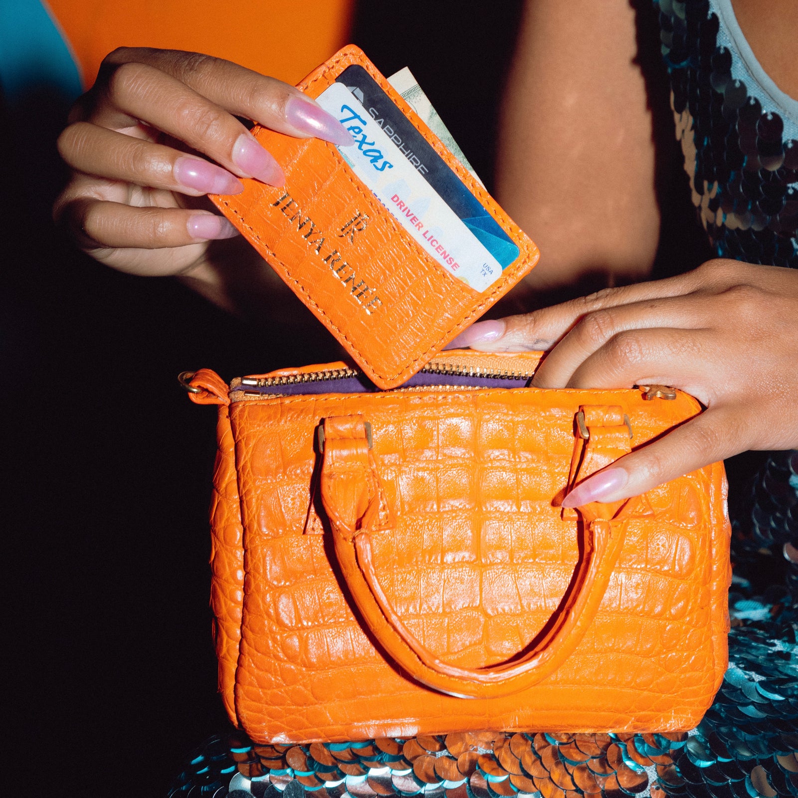 Lillian Wallet Crocodile Texas Sun