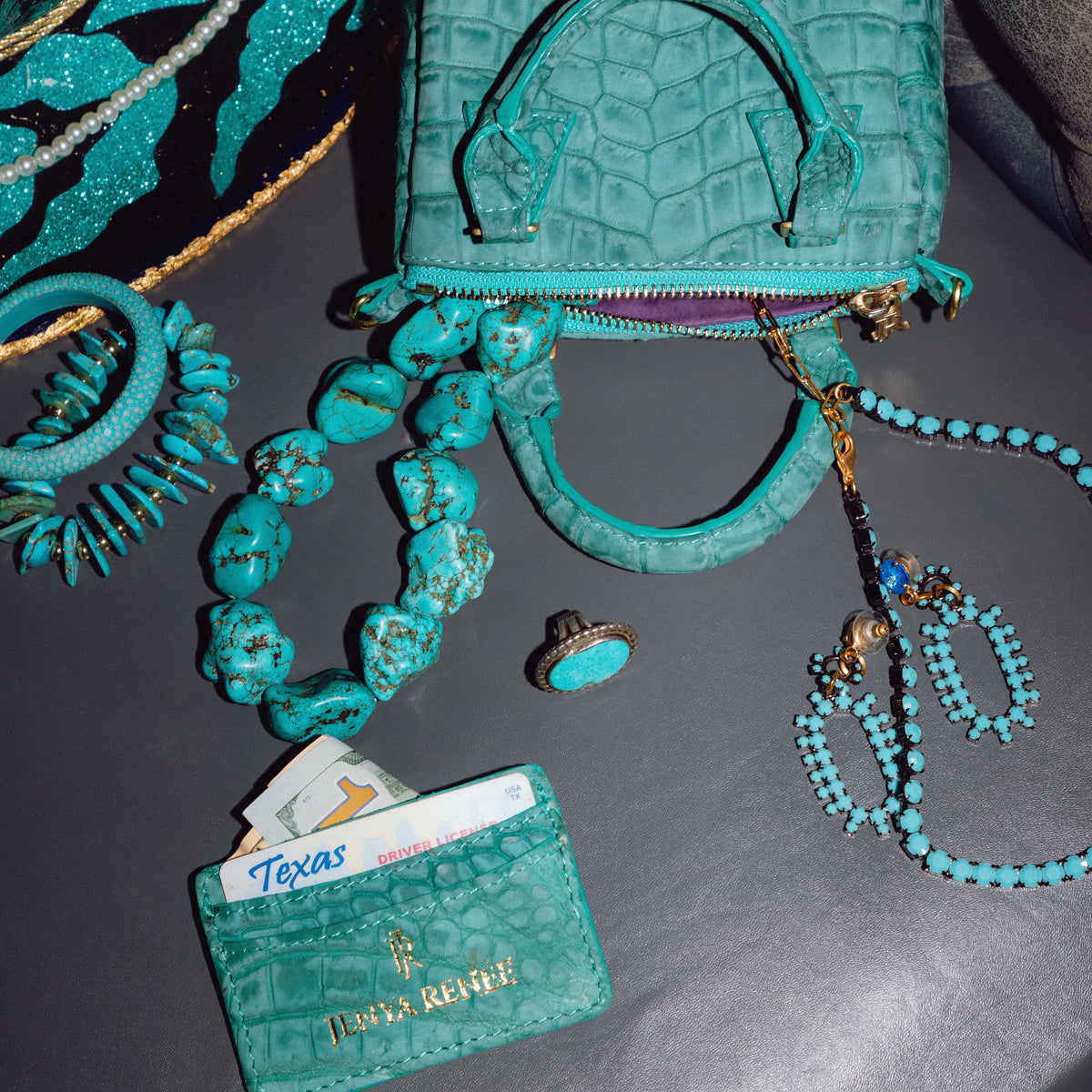 Victoria Nile Crocodile Turquoise Nubuck