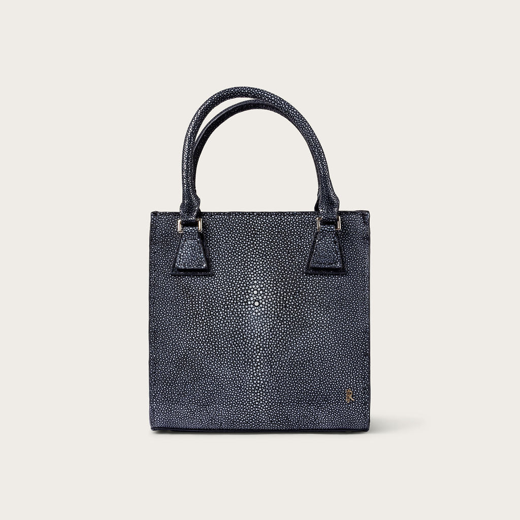 Tessa Polished Stingray Black Caviar