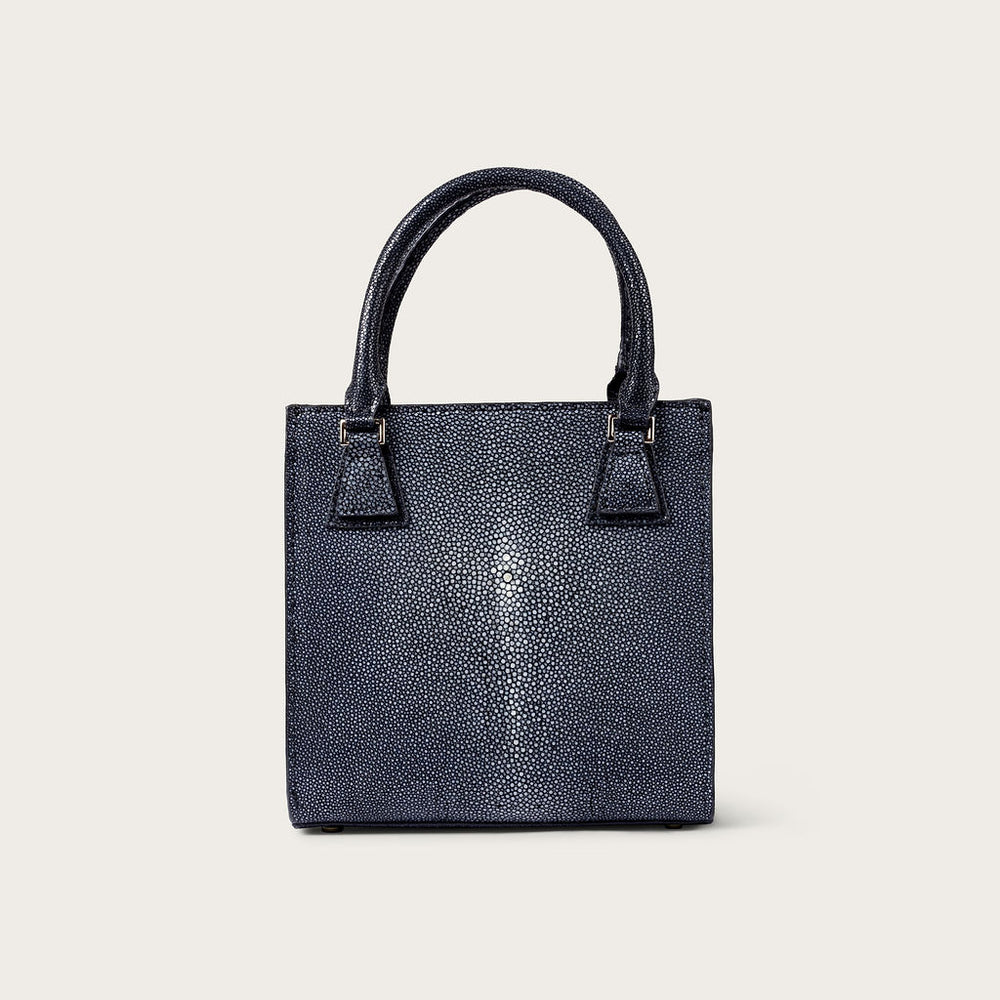 Tessa Polished Stingray Black Caviar