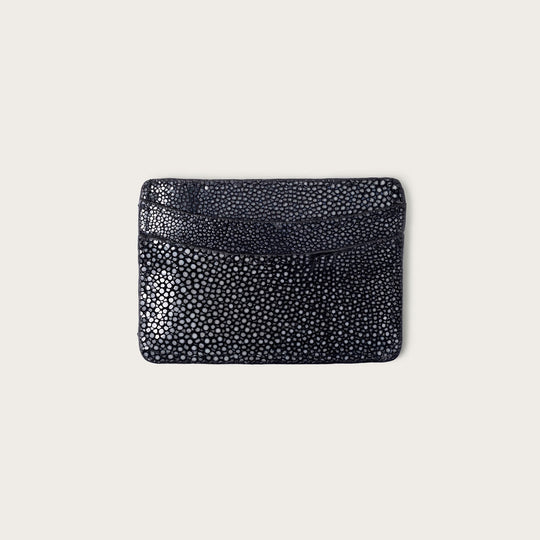 Lillian Wallet Polished Stingray Black Caviar
