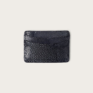 Lillian Wallet Polished Stingray Black Caviar