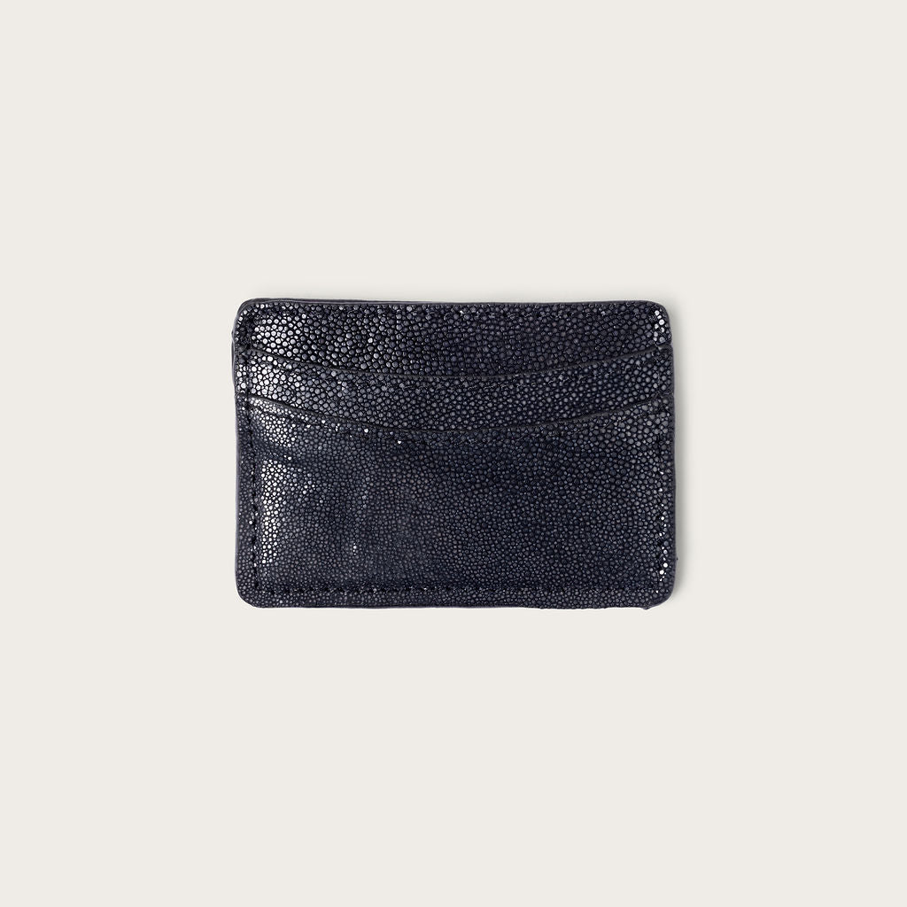 Lillian Wallet Polished Stingray Black Caviar