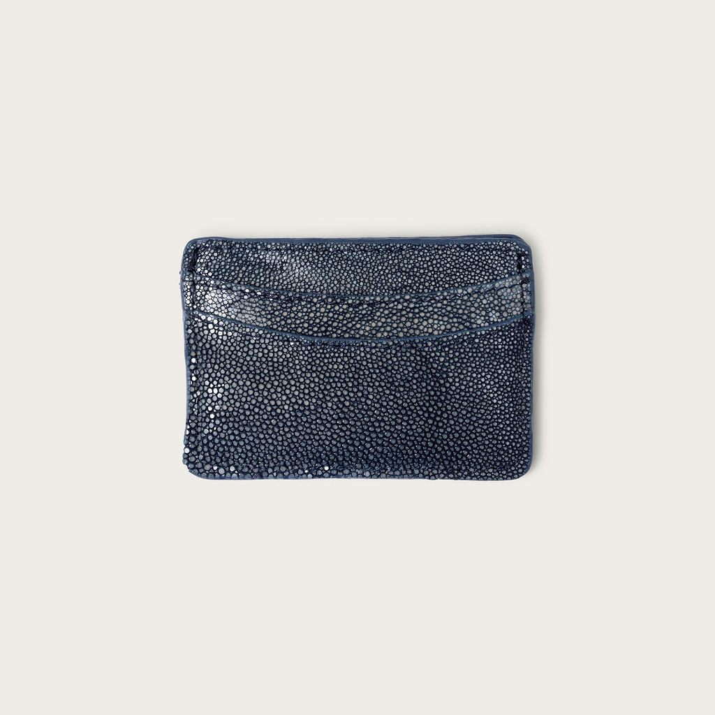 Lillian Wallet Polished Stingray Blue Onyx