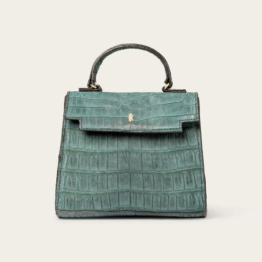 Eleanor Nile Crocodile Forest Green Nubuck