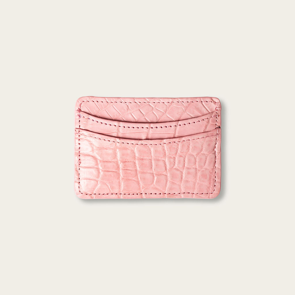 Lillian Wallet Nile Crocodile Peony Pink