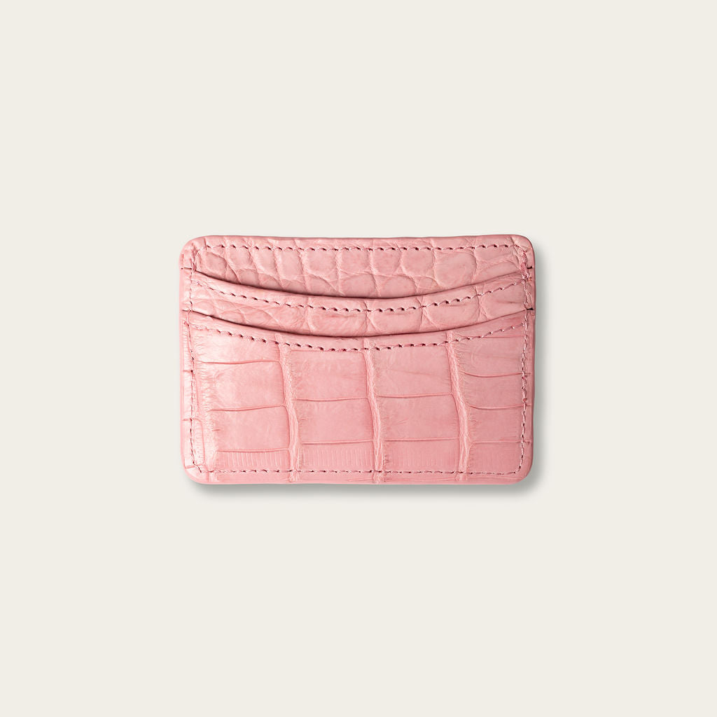 Lillian Wallet Nile Crocodile Peony Pink