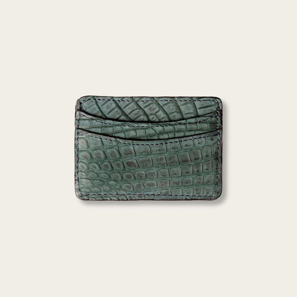 Lillian Wallet Nile Crocodile Forest Green Nubuck