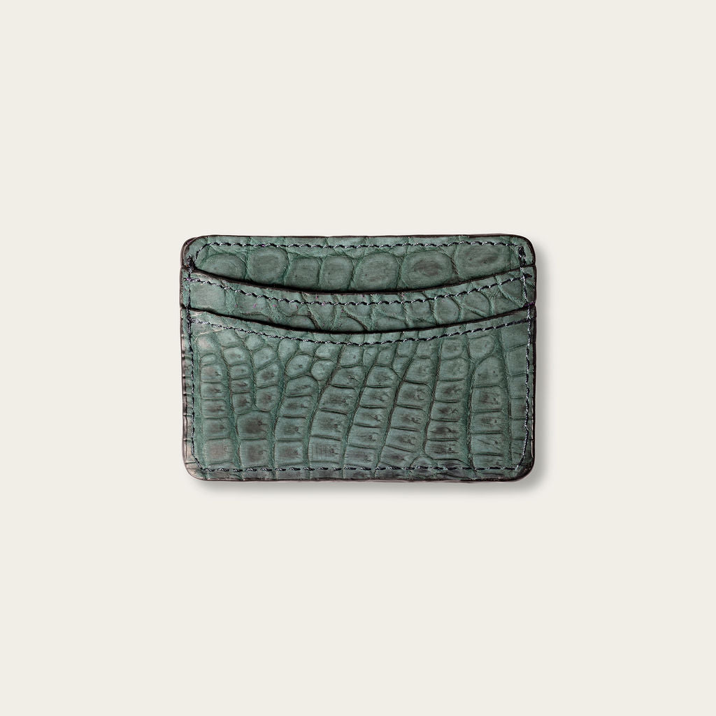 Lillian Wallet Nile Crocodile Forest Green Nubuck
