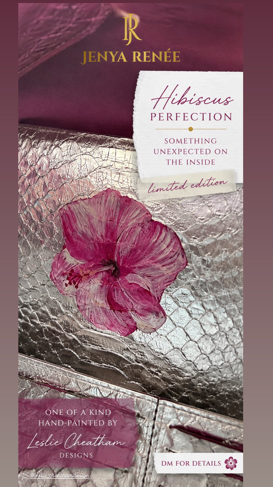 Claire Python Silver + Leslie Cheatham Design (Tropical Hibiscus)