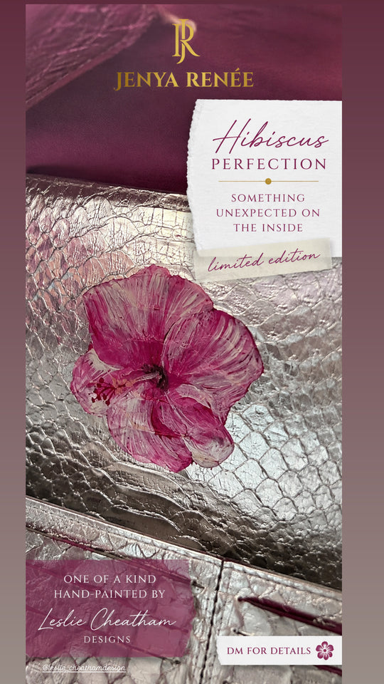 Claire Python Silver + Leslie Cheatham Design (Tropical Hibiscus)