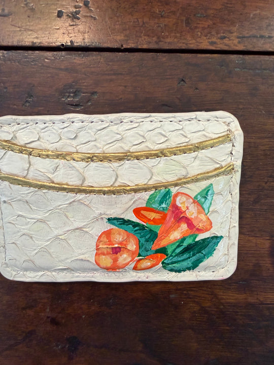 Lillian Wallet Python Dove + Leslie Cheatham Design (Citrus Blossom)