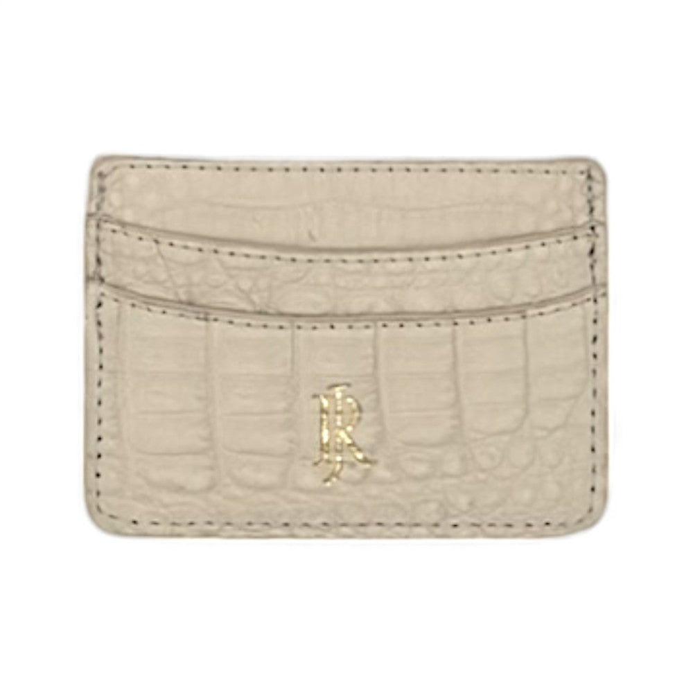 Lillian Wallet Crocodile Cashmere White