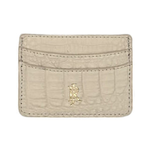 Lillian Wallet Crocodile Cashmere White