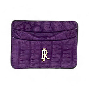 Lillian Wallet Crocodile Panther Purple