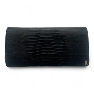 Claire Embossed Lizard Black