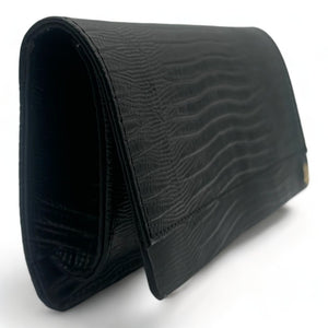 Claire Embossed Lizard Black