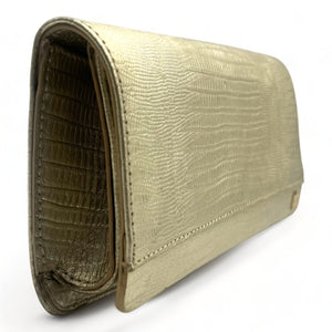 Claire Embossed Lizard Gold