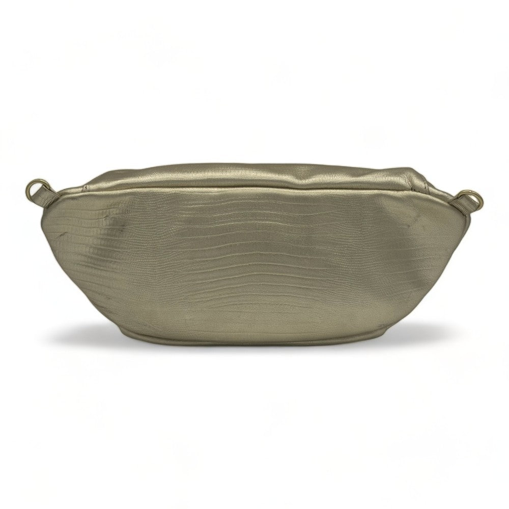 Holly Embossed Lizard Gold