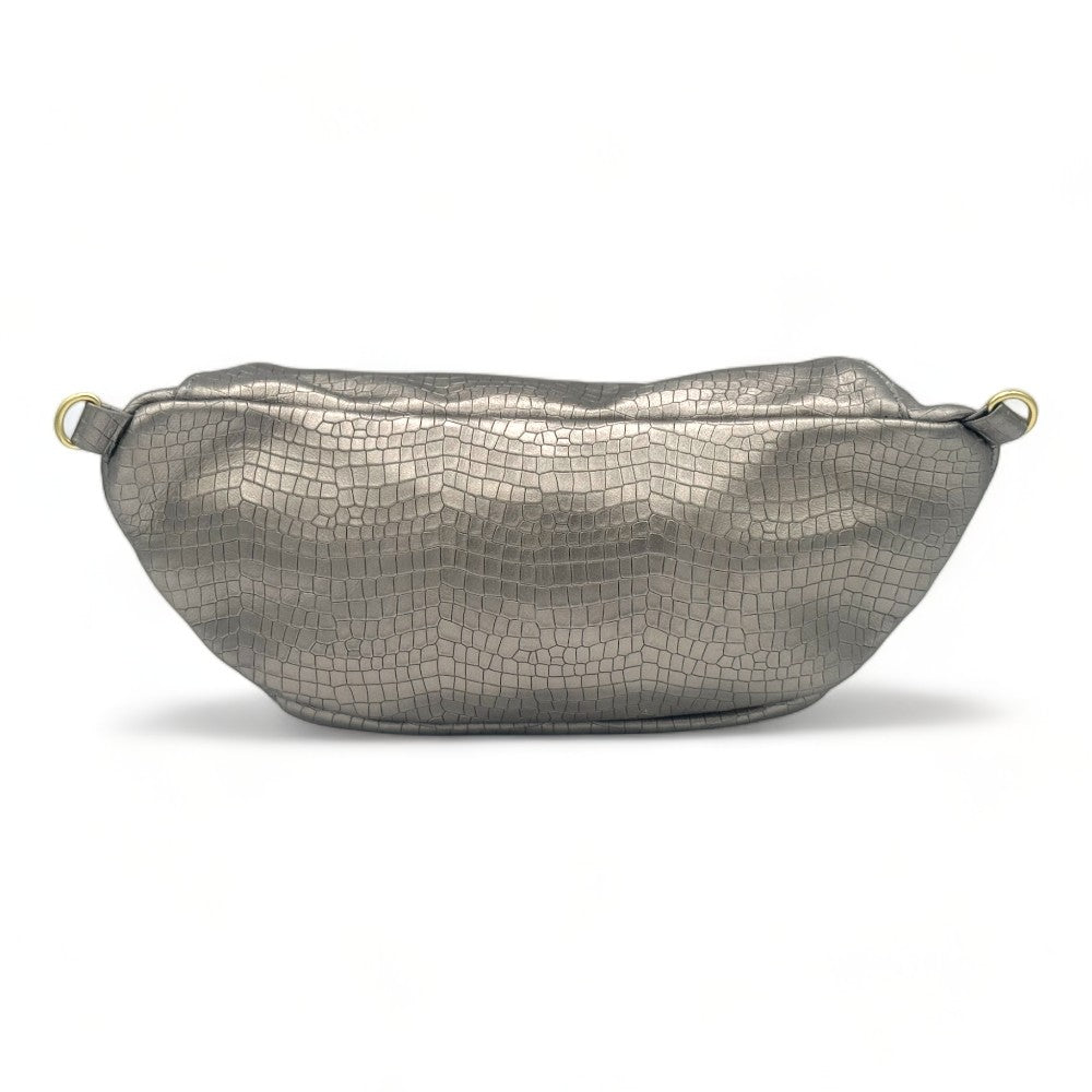 Holly Embossed Lizard Silver