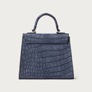 Eleanor Nile Crocodile Dark Denim Nubuck