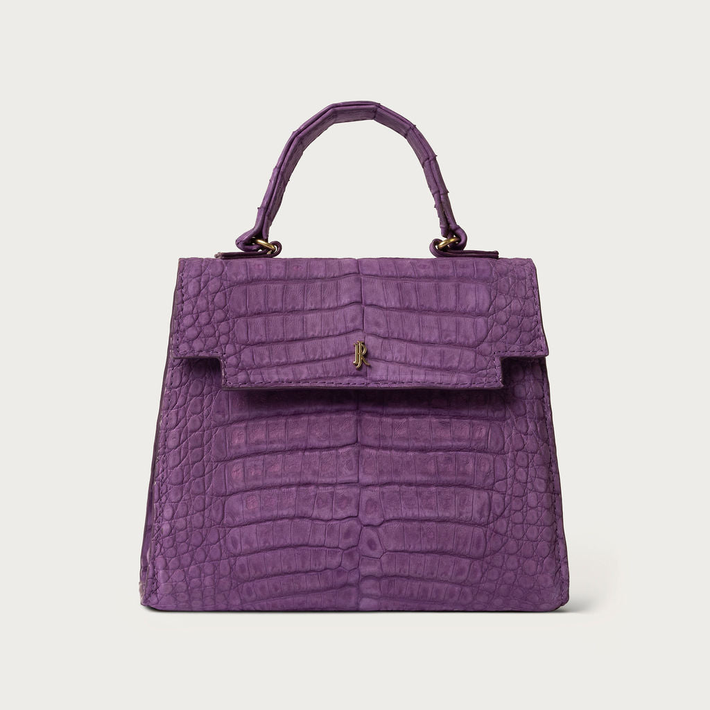 Eleanor Crocodile Panther Purple Nubuck