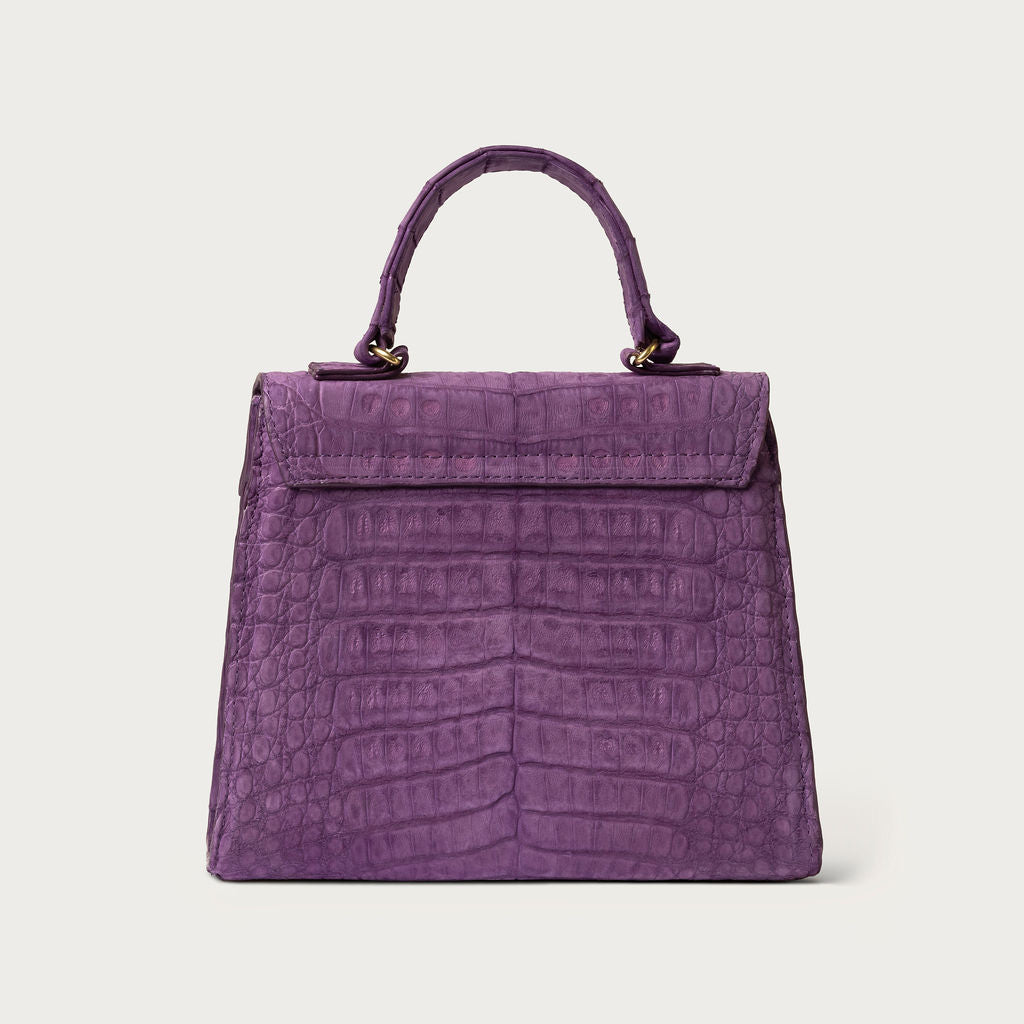 Eleanor Crocodile Panther Purple Nubuck