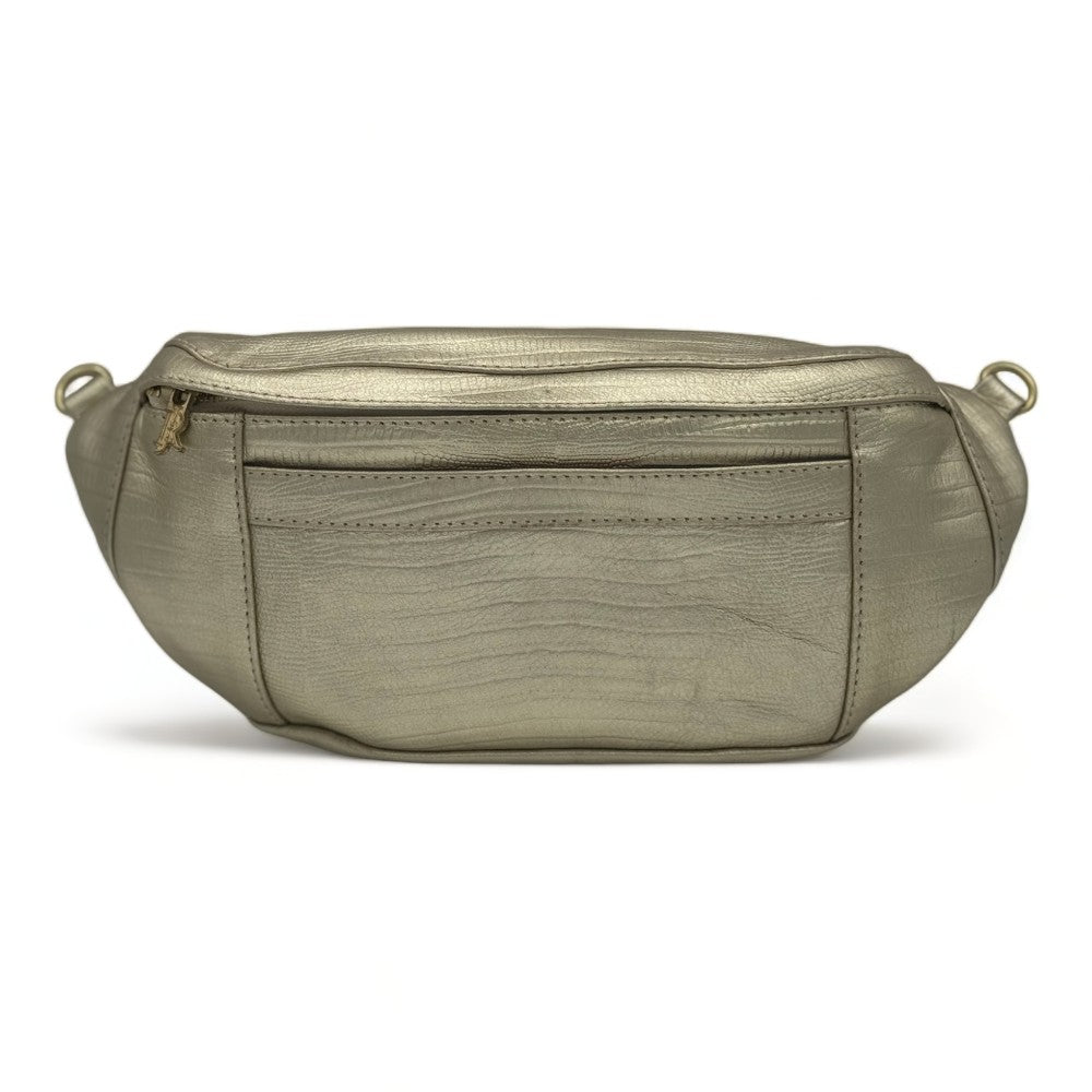 Holly Embossed Lizard Gold