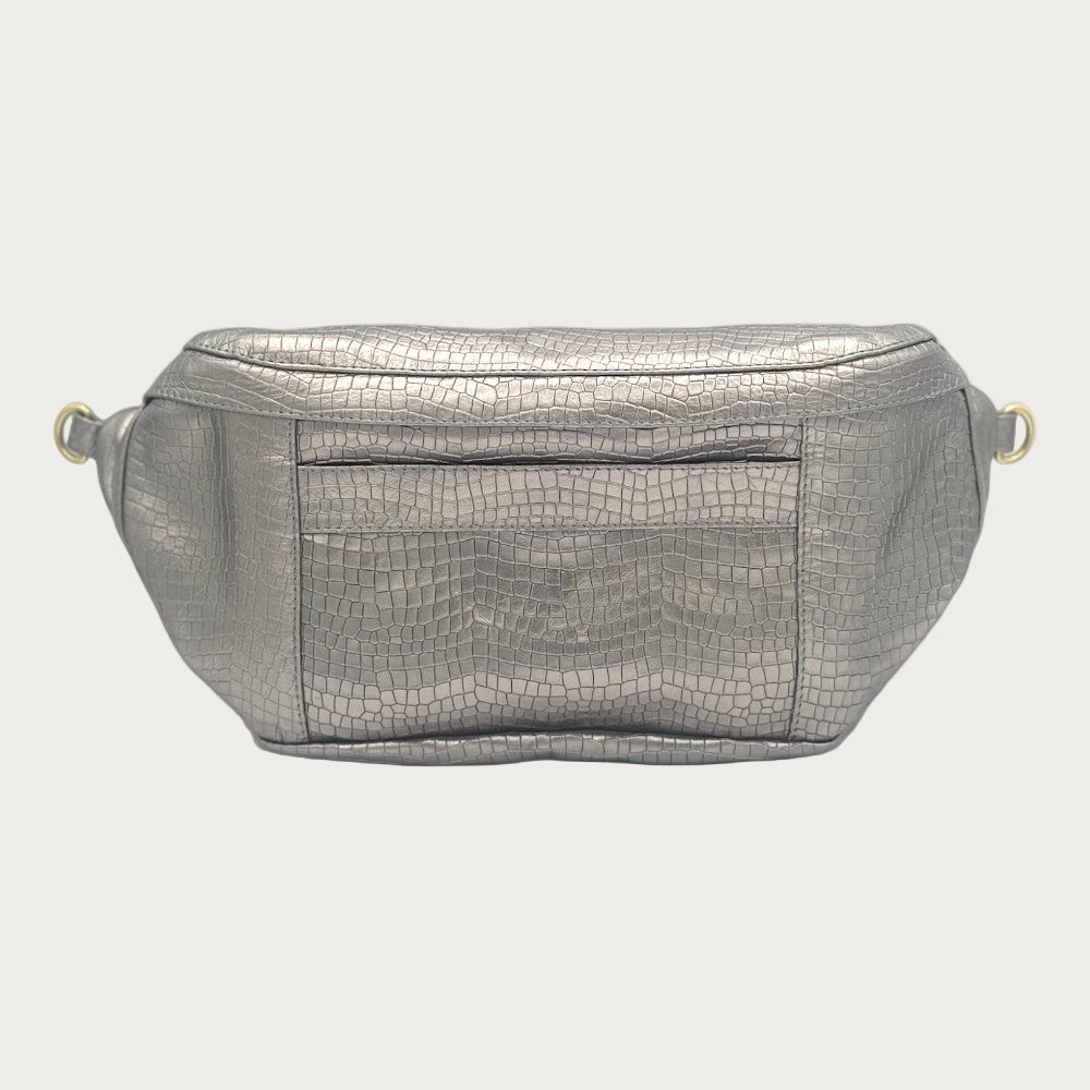 Kate Embossed Lizard Silver