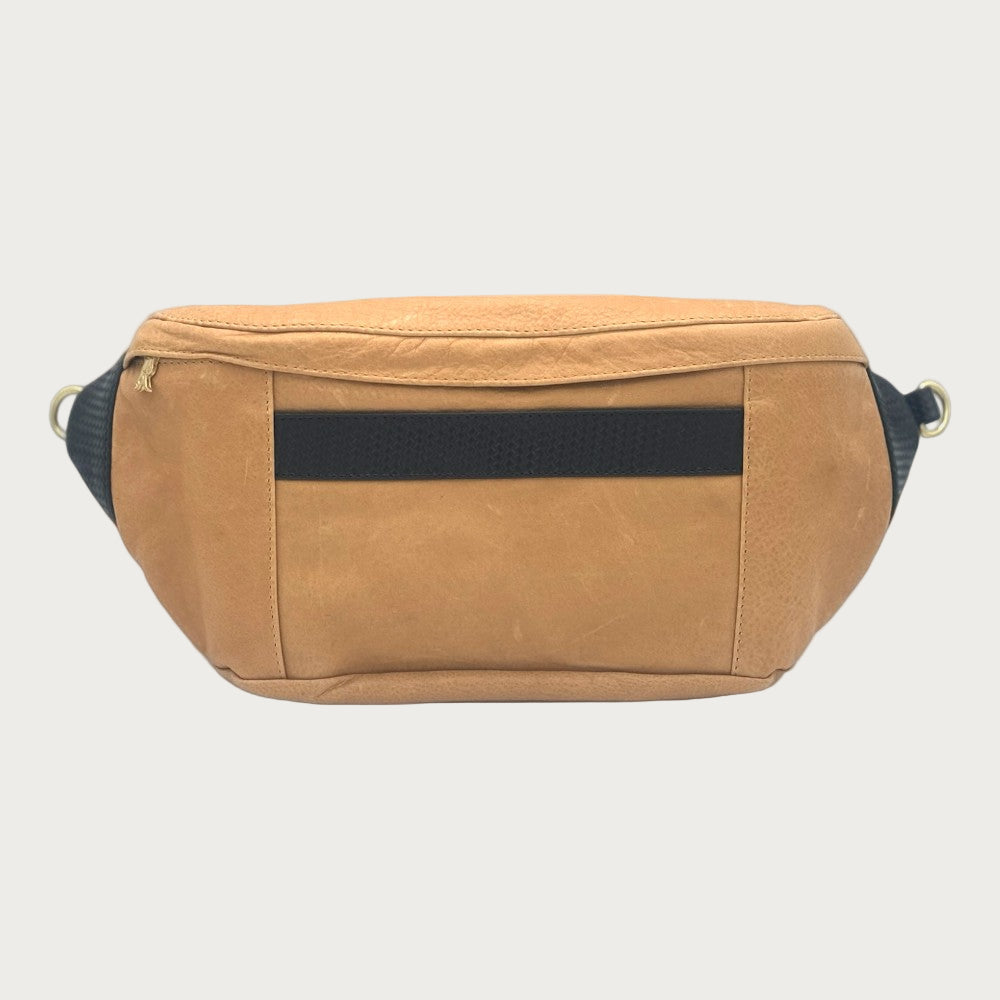 Kate Leather Honey Butter & Navy