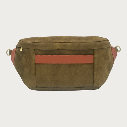 Kate Suede Olive Green & Burnt Sienna