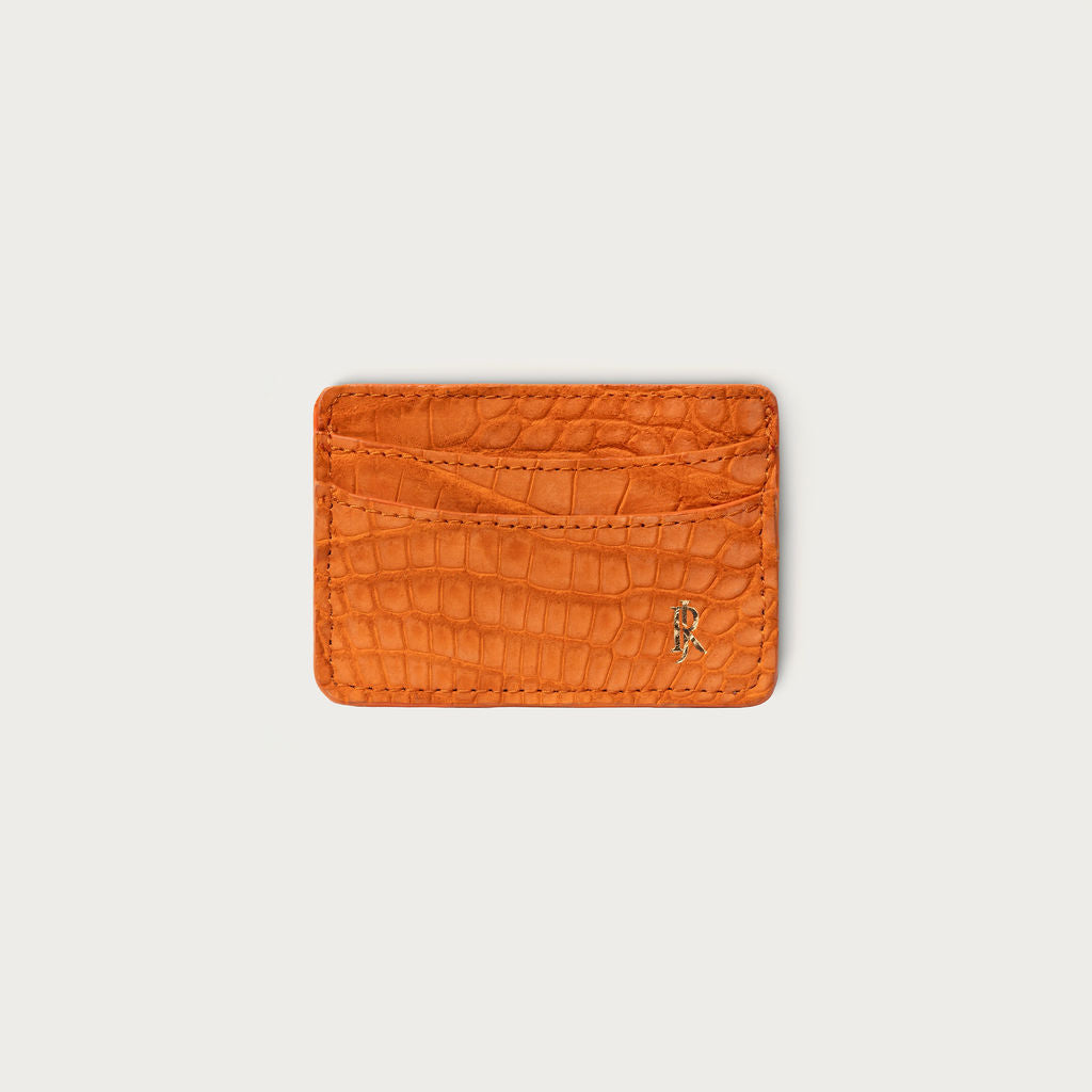 Lillian Wallet Nile Crocodile Austin Sunset Nubuck