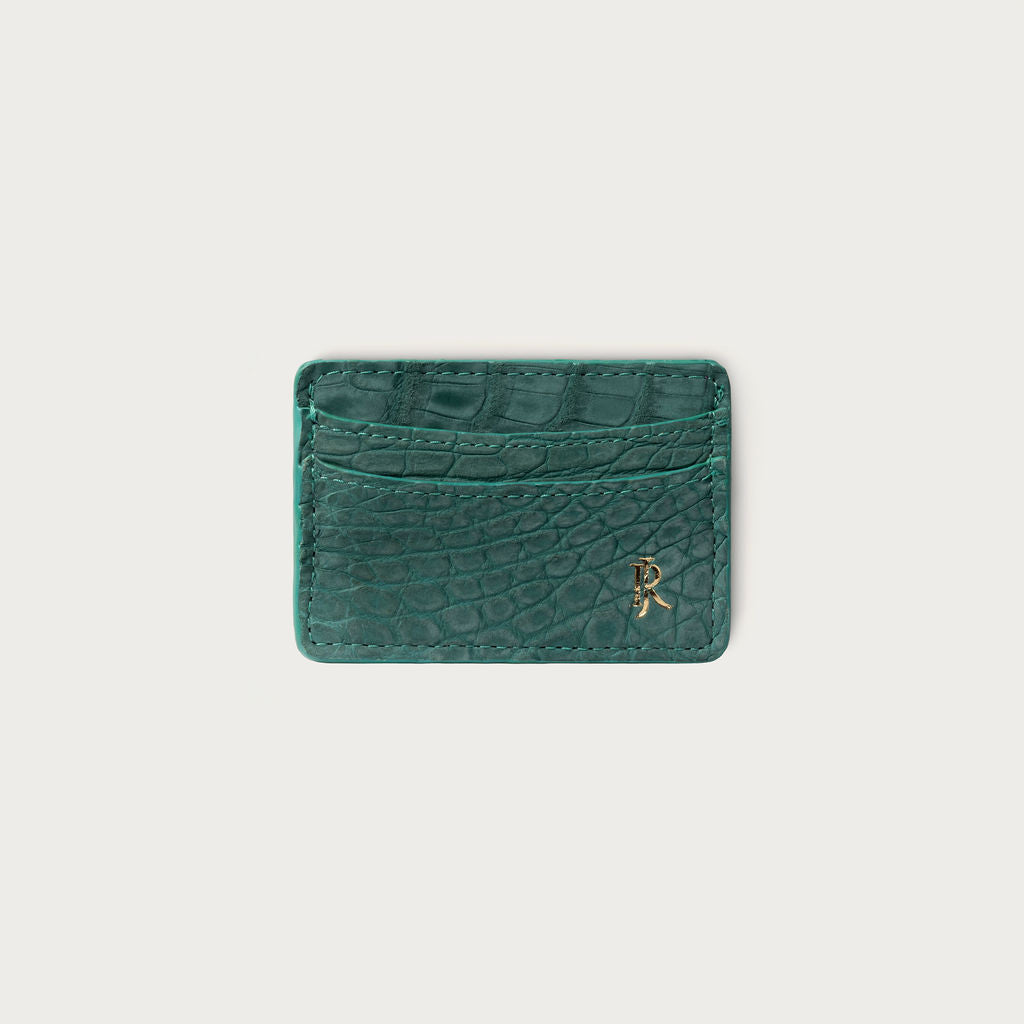 Lillian Wallet Nile Crocodile Turquoise Nubuck