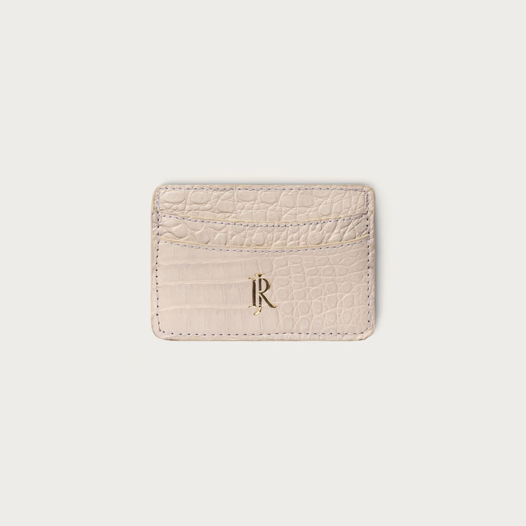 Lillian Wallet Crocodile Cashmere White
