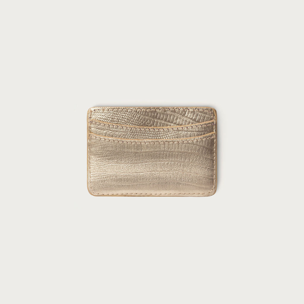 Lillian Wallet Embossed Iguana Gold