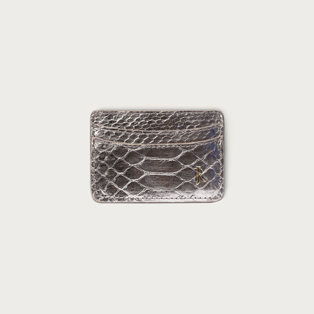 Lillian Wallet Python Silver