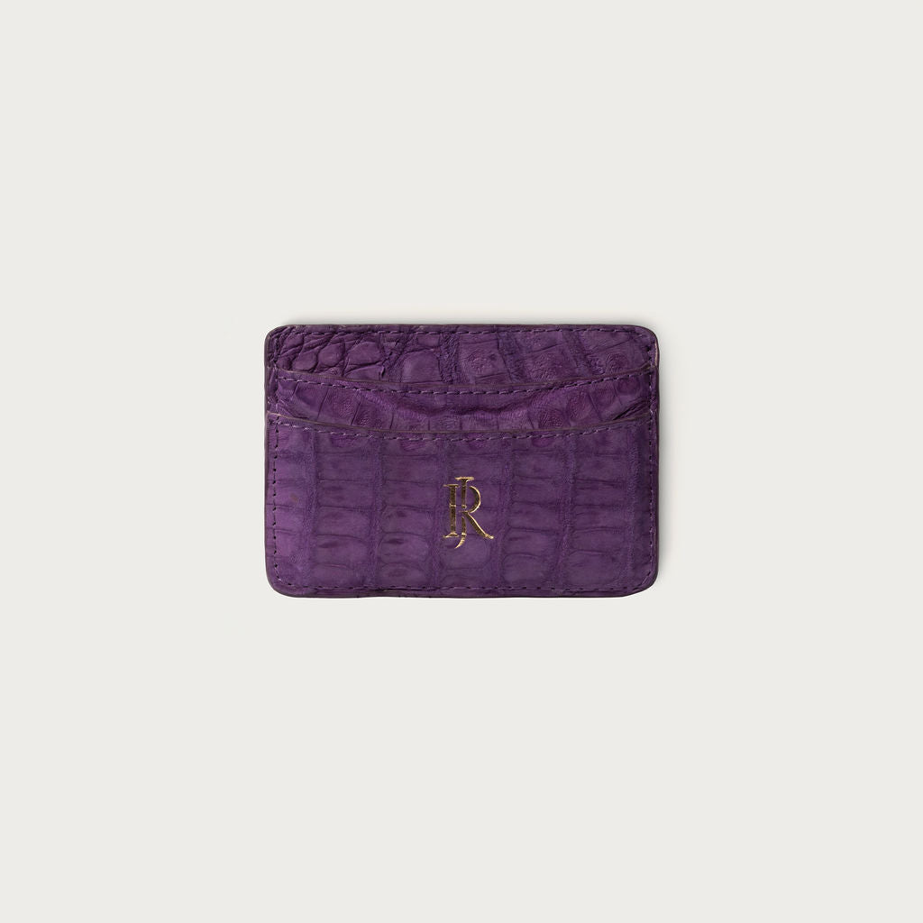 Lillian Wallet Crocodile Panther Purple Nubuck