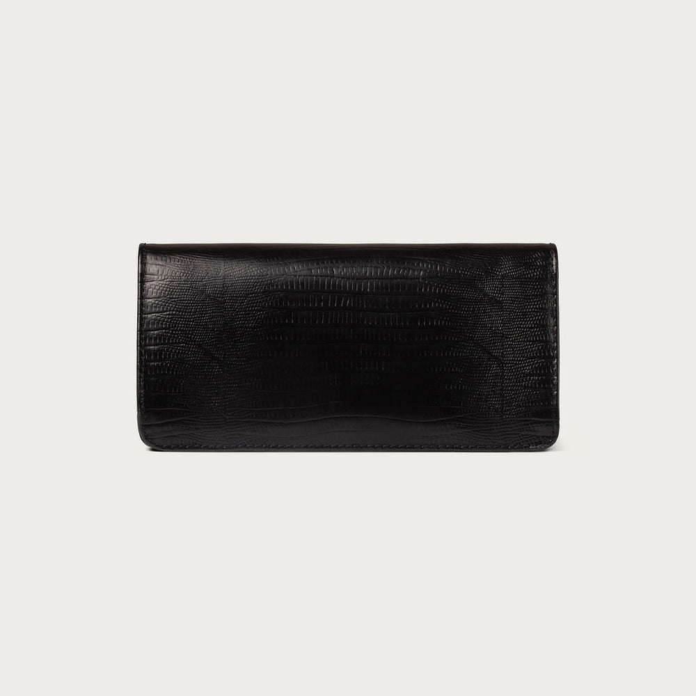 Claire Embossed Lizard Black